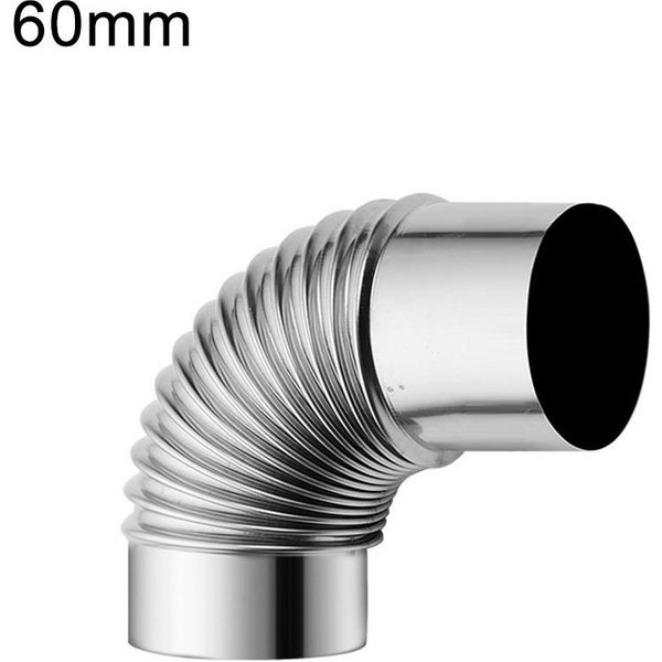 Codo De 90 Grados De Acero Inoxidable De 60/70/80 Mm Curva Para Conducto De Chimenea 90° Tubo De Estufa Multiconducto Para Camping Al Aire Libre Chimenea De Estufas De LeñA-image