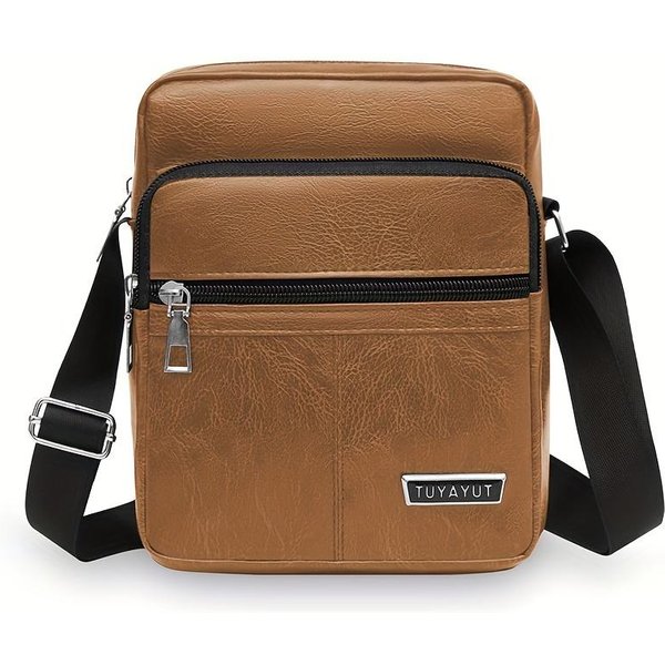 Bolso Cruzado Ligero Casual Para Hombre, Bolso De Hombro Con Cremallera Es Un Bolso De Hombro CláSico Con Un DiseñO Simple-image
