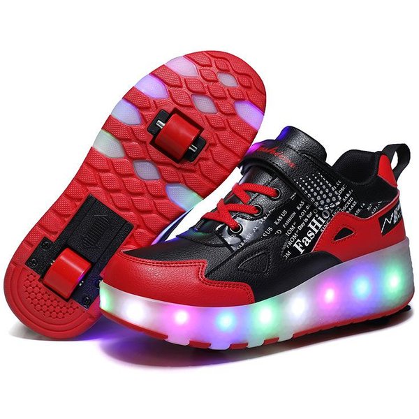 Patines Para NiñOs Patines De Ruedas Dobles Zapatos Runaway Patines De Ruedas Con Luces Para Adolescentes Zapatos 32-image