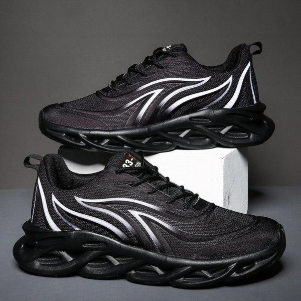 OtoñO Nuevos Zapatos De Hombre Suela Gruesa AmortiguacióN De Aire Zapatillas De Running VersióN Coreana Zapatos Papá Estilo Deportivo Para Hombre Casual 44 Black-image
