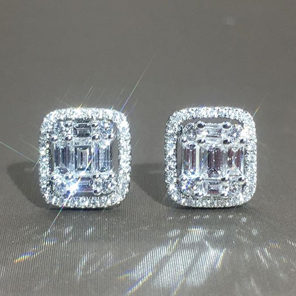 Pendientes De BotóN Huitan Con Deslumbrante Circonita CúBica Para Mujer Alta Calidad Chapado Fiesta De Boda Lujo Moda JoyeríA Femenina-image
