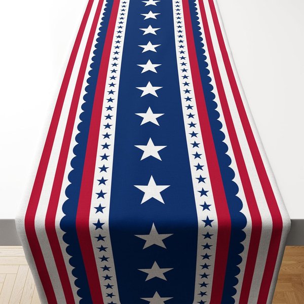 4 Lipca Patriotyczny USA Gwiazdy BieżNik Na Stół Dekoracja Imprezowa 250 Rocznica Ameryki BieżNik Na Stół Kuchenny I Jadalny Dekoracje Imprezowe 150X33Cm-image