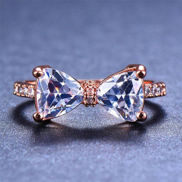 Anillo Femenino Lindo Con Lazo Grande De Piedra ZircóN Color Amor Anillos De Compromiso Para Mujeres PúRpura Azul Rojo Arco Iris JoyeríA De Boda 7-image