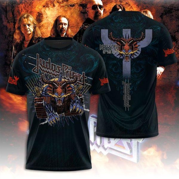 Camiseta De Banda De Rock Heavy Metal Judas Priest Camiseta Con Estampado 3D Hombres Mujeres Camisetas De Moda NiñOs Camisetas De Manga Corta Ropa Para Hombre XL Brown-image