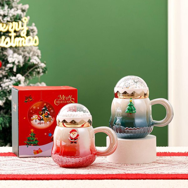 Taza De CeráMica NavideñA Taza De Navidad De Aspecto Elevado Taza De Agua De Papá Noel Taza De Regalo De Recuerdo Regalo 500Ml-image