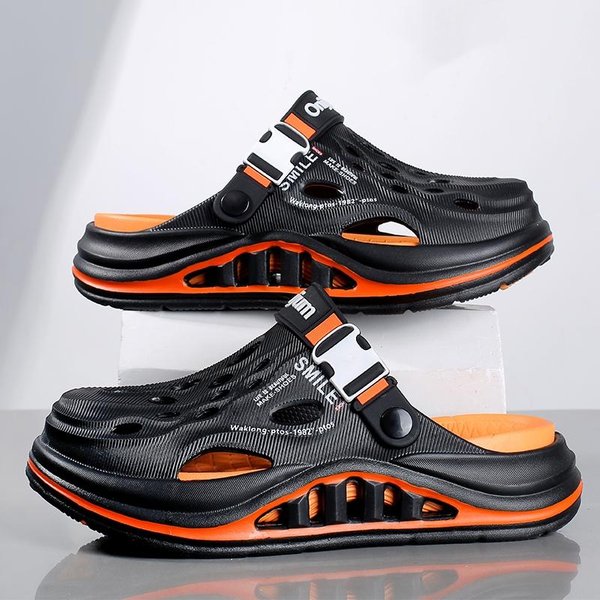 Zuecos De Playa Para Hombre De Verano Sandalias De Exterior Zapatillas CóModas Chanclas De EVA Para Hombre Zapatos Casuales De JardíN Chanclas De Playa Para Hombre Y Mujer 36 Negro-image