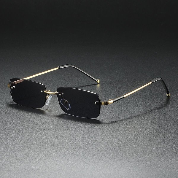 Nuevas Gafas De Sol Rectangulares Vintage Para Mujer, Estilo CláSico, Casuales, Sin Montura, Sin Aro, Para Hombre, Con ProteccióN UV400.-image