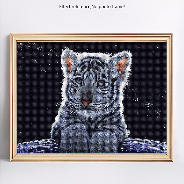Pintura De Diamantes 5D Taladro Completo Redondo Animales Mosaico De Diamantes Venta Gato Bordado De Diamantes 20X30-image