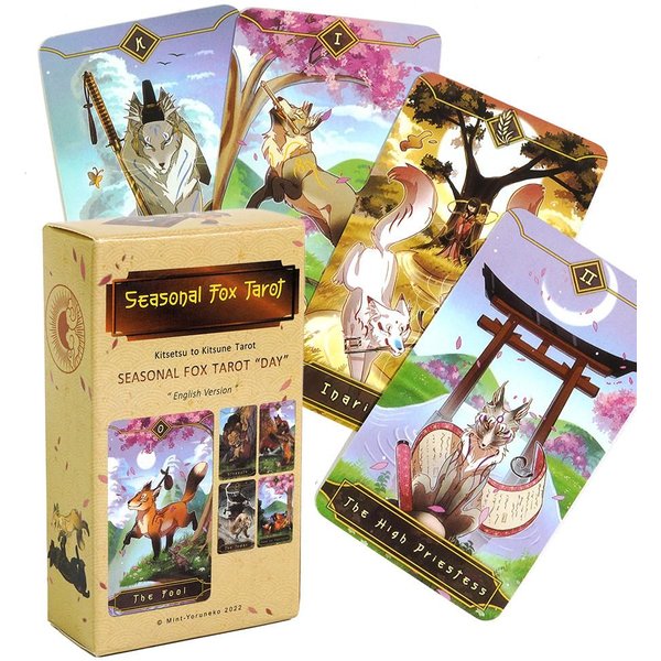 10.3*6Cm Sezonowy Fox Tarot Kitseysu Do Kitsune Tarot 78 Kart Tarot Wersja Angielska-image