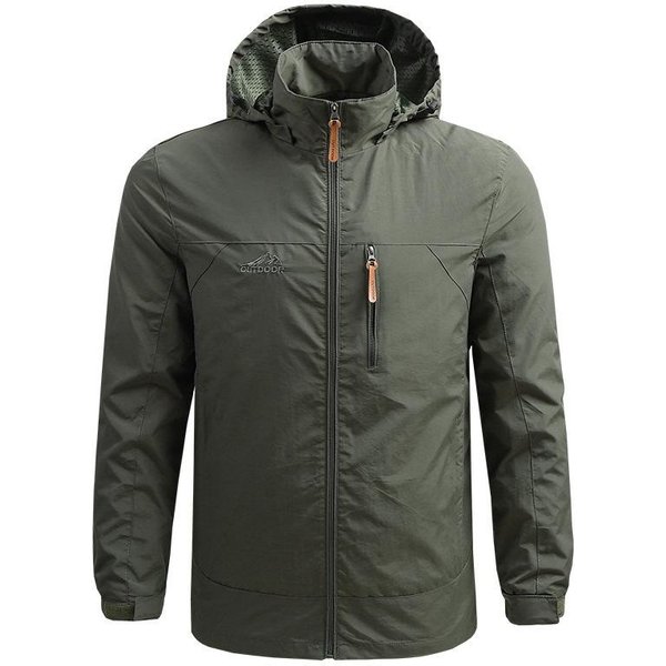 Chaqueta Para Hombre Primavera Y OtoñO Fina Chaqueta De Asalto Para Exteriores Juventud Con Capucha Holgada Talla Grande Cortavientos Casual 5XL-image