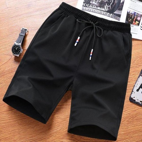 Letnie MęSkie Mesh Gym Kulturystyka Casual LuźNe Spodenki Biegaczy Outdoor Fitness Beach KróTkie Spodnie MęSkie Spodnie Dresowe Marki M-5XL XL Black-image