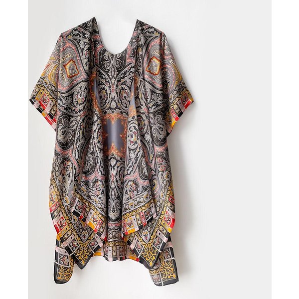 Jedwabny Szalik Luksusowy Szalik WkłAdany Nadruk GłOwa DużA Chusteczka HidżAb Szal Kobiety Bandana Foulard Szalik Gray-image