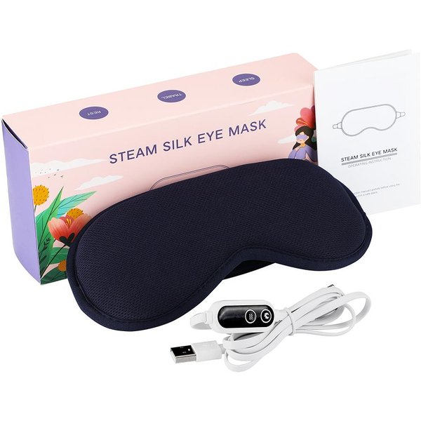 Mascarilla Para Ojos EléCtrica Calefactora USB Lavable Compresa Caliente Infrarroja Terapia TéRmica Cuidado De Los Ojos Aliviar Ojos Cansados Ojos Secos Antifaz Para Dormir White-image