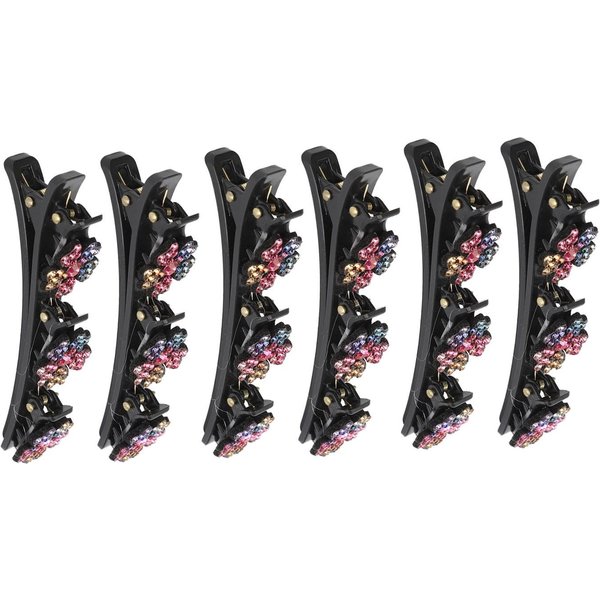 6 Piezas Pinzas Para El Cabello Trenzadas Pinzas Dobles Para El Cabello Peinado Con Flequillo Doble Pinza Trenzada Para El Cabello Cabello Black-image