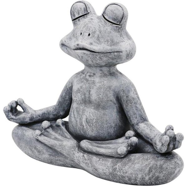 Estatua De Rana De Budismo Zen Meditando, Estatuilla De Yoga Para JardíN, Estatua De Rana PoliviníLica, Escultura De Animal, Adorno De DecoracióN De Patio De Oficina De Resina Meditation Frog-image