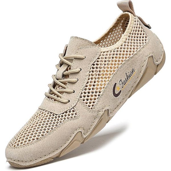 Letnie MęSkie OddychająCe Siatkowe Buty Na Co Dzień MęSkie Mokasyny Wygodne Buty Do Jazdy Mokasyny MęSkie Buty Na PłAskim Obcasie 43 Khaki-image