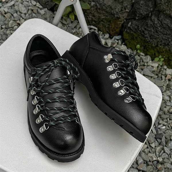 Wysokiej JakośCi SkóRzane Buty MęSkie Modny Projektant Biznesowe Imprezowe Codzienne MęSkie Buty Trend Platforma Trampki MęSkie Zapatos Hombre 43 Czarny-image