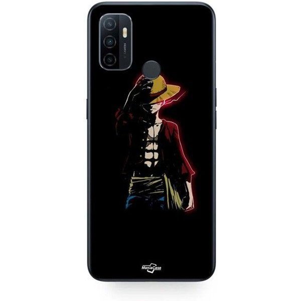 Coque Oppo A32 One Piece Manga Anime Luffy Fond Noir Maniacase Negro-image
