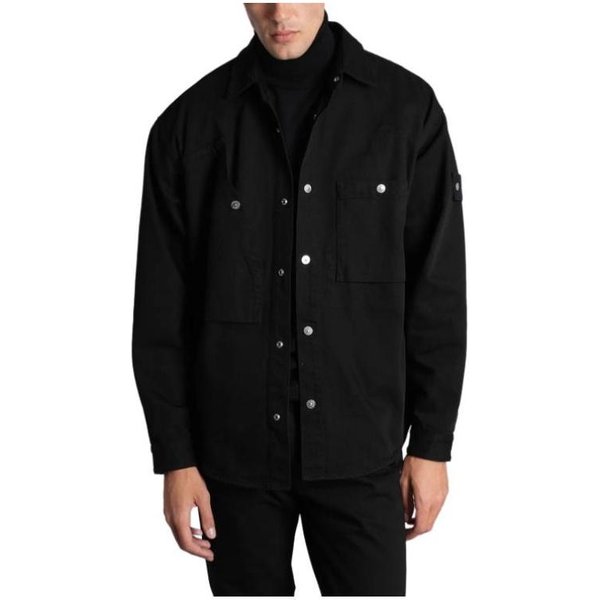 Stone Island FW25 Seria Jeansowa Wygodna Prosta Kurtka Koszula Z DłUgim RęKawem MęSkie Kurtki K2S151100008S00J5V0029 L Black-image