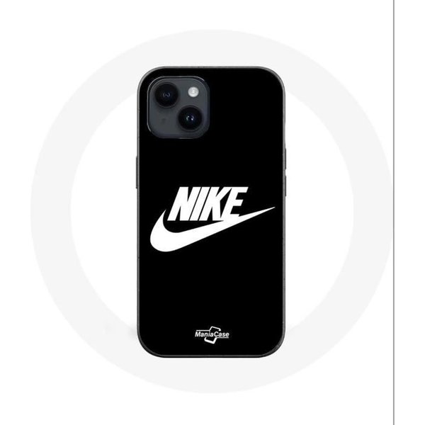 Etui - Maniacase - Iphone 14 - Logo Nike - Silikonowe - MięKkie - Czarne Czarny-image