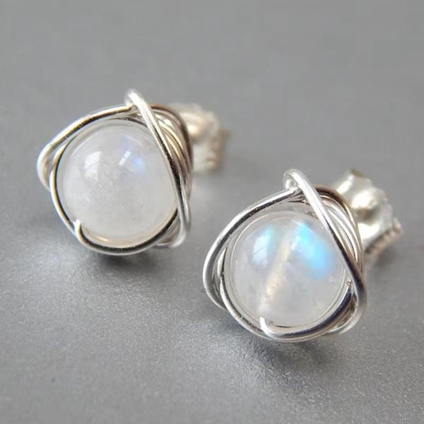 Pendientes Huitan Chic De ImitacióN De Piedra Lunar Con Cuentas, JoyeríA Femenina De Moda Para Bodas Y Fiestas, Accesorios EstéTicos Para Las Orejas Con Temperamento.-image