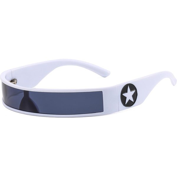 Gafas De Sol Futuristas Estrechas Visor De CíClope ProteccióN UV400 Lujo Gafas Para Hombre Elegante Gafas De Disfraz Para Un Look Moderno As Shown In Figure White-image