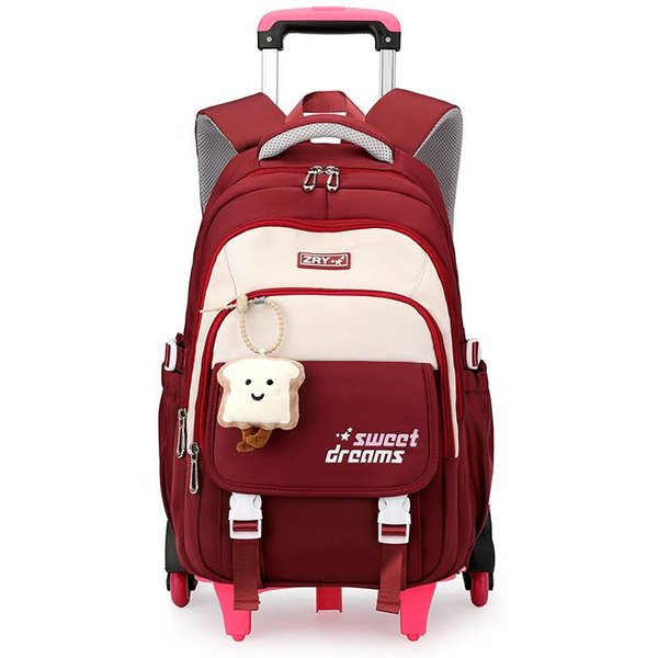 Bolsa Con Ruedas Para Subir Escaleras Para La Escuela Mochila Para Primaria Y Secundaria Con 6 Ruedas Mochila De Gran Capacidad Con Muchos Bolsillos-image