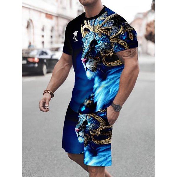 MęSki Zestaw T-Shirt Z KróTkim RęKawem I Spodenki 6XL-image