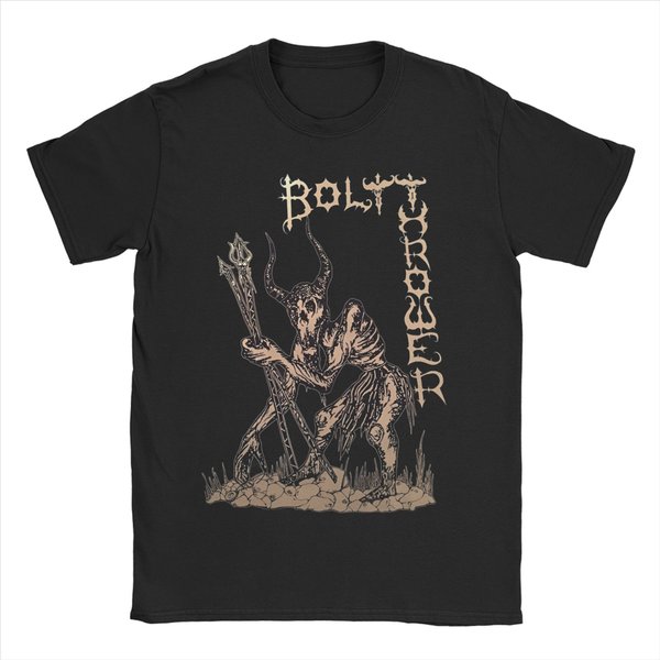 Koszulki Z Logo ZespołU Rockowego Bolt Thrower MęSkie Damskie BawełNiane Szalone Koszulki OkrąGłY Dekolt T-Shirt KróTki RęKaw Ubrania Lato 4XL Gray-image