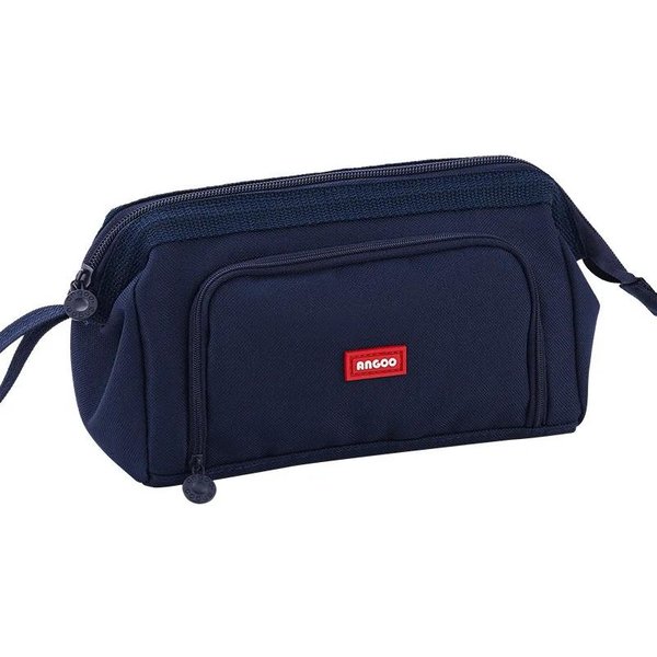 Estuche Para LáPices Angoo Con Bonito DiseñO Especial De MacarróN Con Ventana Lateral, Bolsa Grande De Lona Para LáPices, Estuche Para BolíGrafos, Bolsa De Almacenamiento, Material Escolar Para Estudiantes Azul Oscuro-image