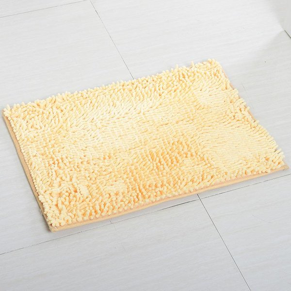 Alfombra De Entrada De Chenilla BañO BañO Inodoro Inodoro Absorbente Felpudo De Entrada VestíBulo Pie Alfombra Antideslizante 45*70 Beige-image
