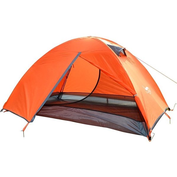 Tienda De CampañA Para Mochileros, Tiendas De CampañA De Doble Capa Para 2 Personas, 4 Estaciones, Impermeable, Transpirable, Ligera, PortáTil, Tienda De Viaje, Apertura De Una Sola Puerta Naranja-image