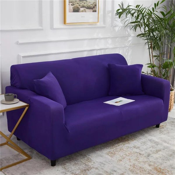 Funda EláStica Para Sofá De Color Liso Fundas EláSticas Para Sofá Para Sala De Estar Funda De Sofá Ajustable Para Sofá En Forma De L Para El Hogar De 1/2/3/4 Plazas 2-Seater 145-185Cm-image