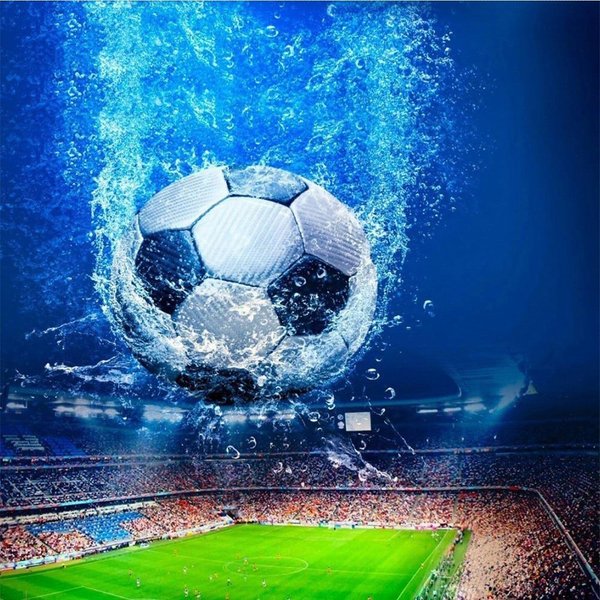 DIY Diamante Bordado FúTbol Imagen De Diamantes De ImitacióN Diamante Pintura Estadio Punto De Cruz 30X30Cm-image