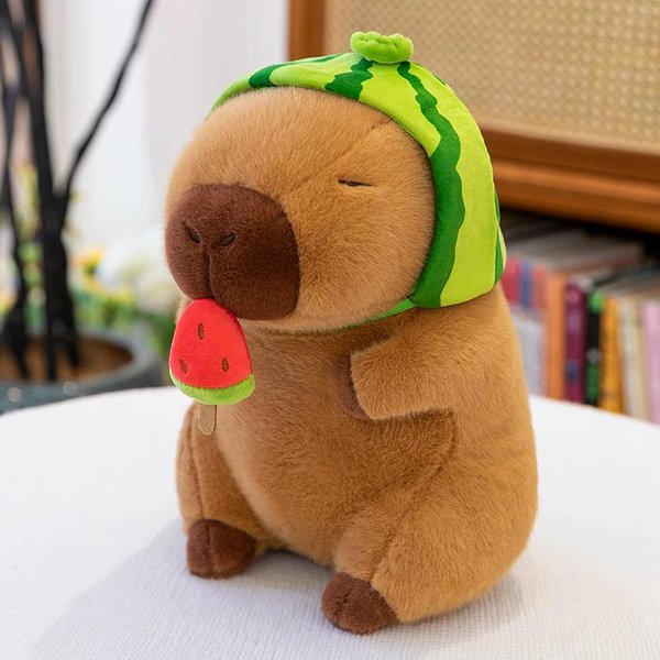23/30Cm Adorable Peluche Capibara SandíA Juguete EláStico Esponjoso MuñEco Capibara Animal MarróN Capibara Peluche Regalo Para Amigos 30Cm-image