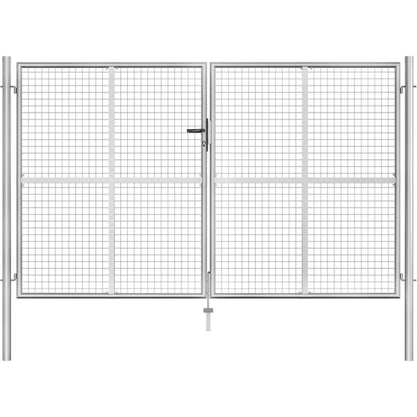 Puerta De JardíN Acero Galvanizado 306 X 200 Cm Plateado-image