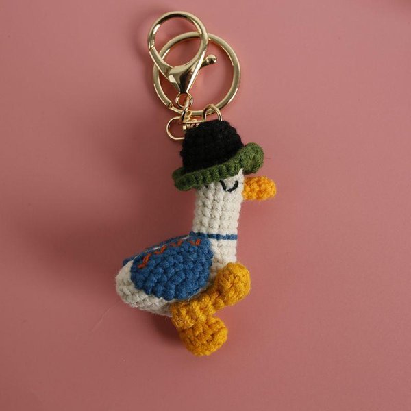 Lindo Llavero De MuñEca Pato Hecho A Mano Animal De Ganchillo Llaveros De MuñEca Para Colgante De Bolso Llavero De Pato De Ganchillo Dibujos Animados Accesorios Personalizados Brown-image