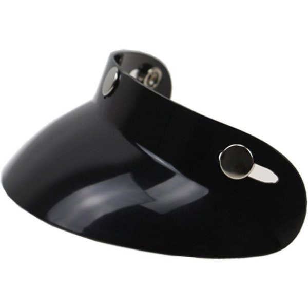 Universal Negro 3-Snap Casco De Motocicleta Lente Pico Cara Abierta Parasol Visera Escudo Negro-image