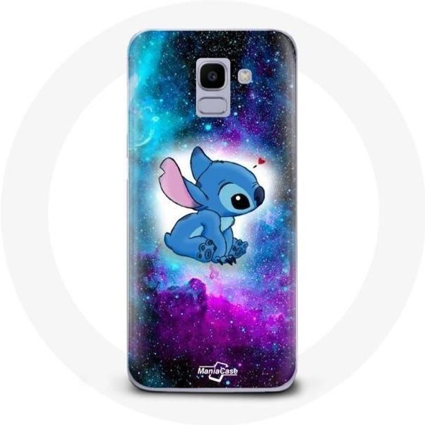 Coque - Maniacase - Galaxy A8 2018 - Souple - Coloré - Stitch Ohana Citation Espace-image