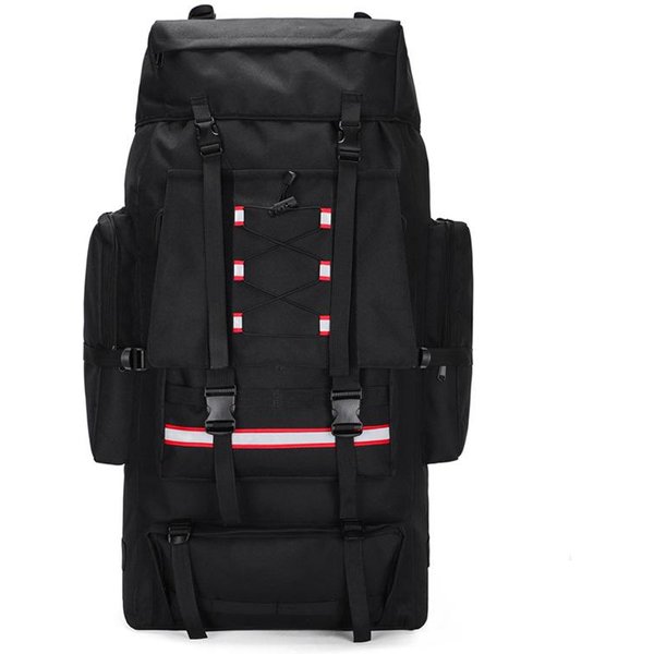 Mochila De Senderismo Camping 130L Viaje Bolsa De Equipaje Grande Hombres Trekking Paquete Deportes Al Aire Libre Molle Mochila De Trekking Para Hombres Bolsa Grande Black-image
