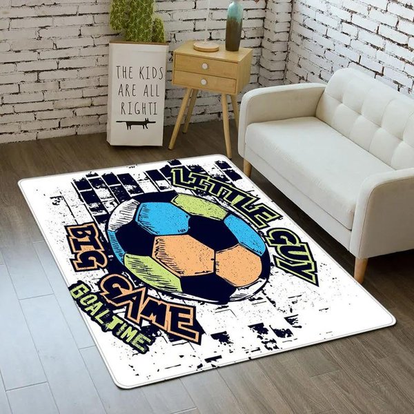 Dywan PiłKarski Dywanik Sportowy Do Pokoju DziecięCego ChłOpcóW ŁAzienki Salonu WejśCiowy Dekor PiłKa NożNa WewnęTrzna Mata PodłOgowa 140*200Cm-image