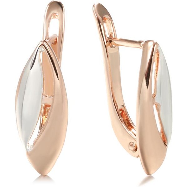Pendientes Colgantes ÉTnicos De Moda Metal Oro Rosa Rombo Pendientes Para Mujeres JoyeríA De Boda Vintage White-image