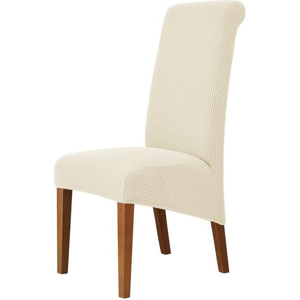 Funda De Silla De Respaldo Alto Y Universal De Alta Elasticidad Jacquard Talla M Xl Fundas De Silla Comedor Cocina Oficina Hogar Franela De MaíZ M Size (45-58Cm)-image