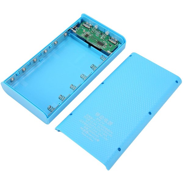 Obudowa Power Banku Na 6 Baterii 21700 PudełKo Na Baterie 21700 DIY PudełKo Power Banku Z WyśWietlaczem LCD Na Telefon Niebieskie-image