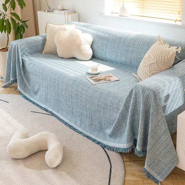 Funda De Tela Para Manta De Sofá, CojíN De Sofá, Toalla De Sofá, Cubierta Completa Moderna Simple, Funda De Sofá Anti-ArañAzos De Gato, Universal Para Todas Las Estaciones 180*380Cm-image