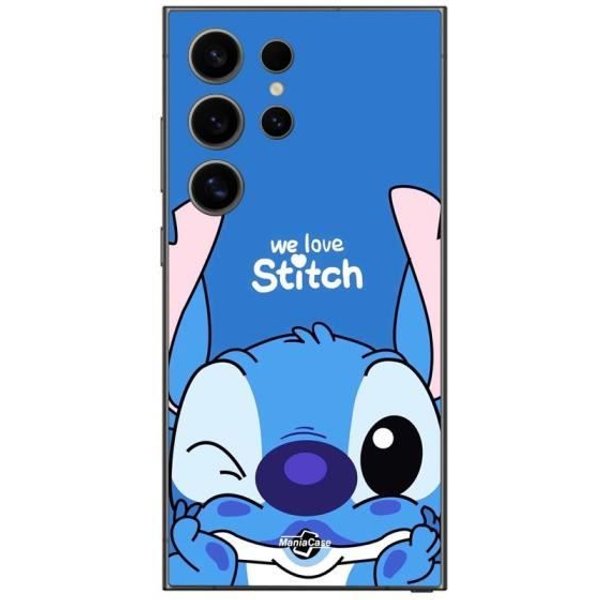 Coque Samsung Galaxy S24 Ultra Stitch Cute Ohana Stitch Bleu Front Bleu Maniacase Azul-image
