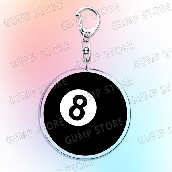Llaveros Vintage Bola 8 Negra De Mesa De Billar Para Accesorios JoyeríA Snooker Pool Billar Bolas Llaveros Fans Amigos Regalos White-image