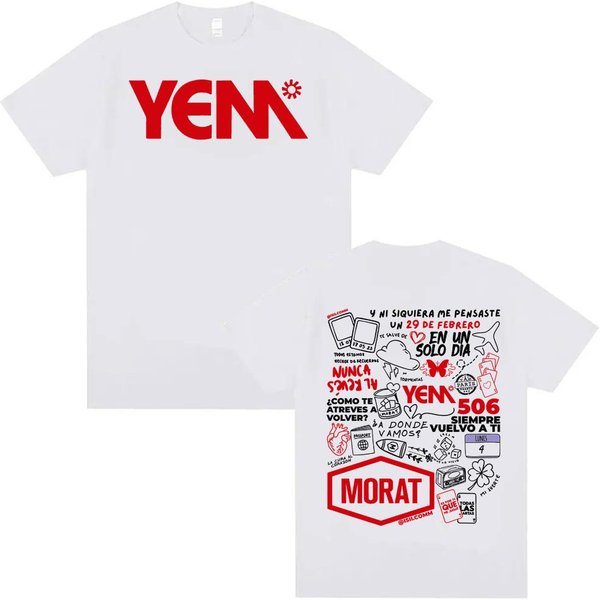 Camiseta Estampada Con PatróN De ÁLbum Morat Yem Para Hombre Y Mujer Harajuku High Street Hip-Hop Verano 2025 AlgodóN Puro 100% Camiseta Estampada 2XL-image