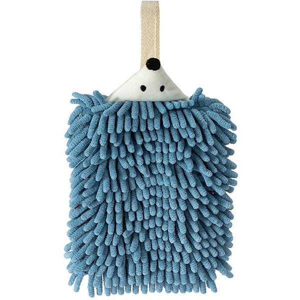 Toallas De Mano De Chenilla Toalla De Mano Para Cocina Y BañO Con Presillas Para Colgar Toallas De Microfibra Absorbentes Suaves De Secado RáPido Animal Erizo Azul-image