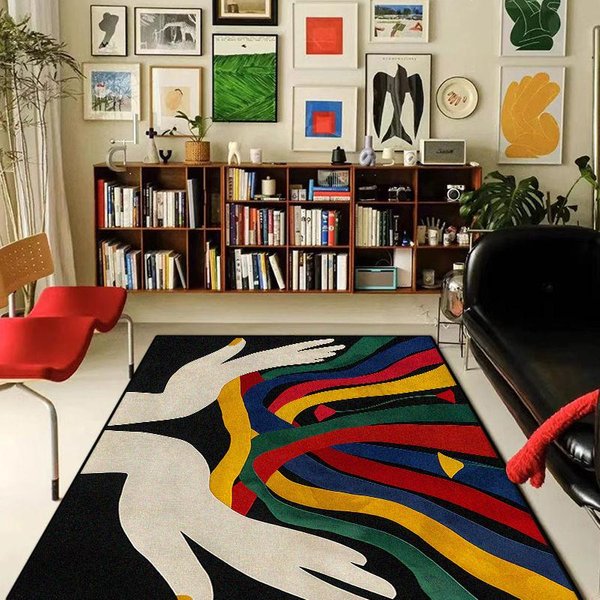 Alfombra Creativa Abstracta Para DecoracióN De Sala De Estar Mesa De Sofá Alfombras De ÁRea Grande Dormitorio Cocina Pasillo BalcóN Felpudo Antideslizante 180*280Cm-image